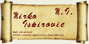Mirko Ispirović vizit kartica
